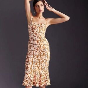 NWT Hutch/Anthropologie Jolie Floral Slim Mermaid Bustier Midi Dress XL